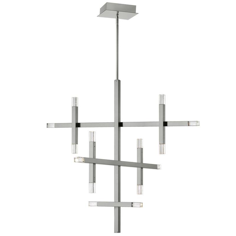 Modern Chandelier Lighting 56W - Elegant Ceiling Light Fixture with Acrylic Diffuser - 31.5
