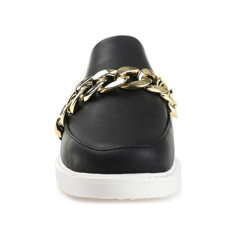 Journee Collection Women's Sheah Mules Round Toe Slip On Flats - Black - 7