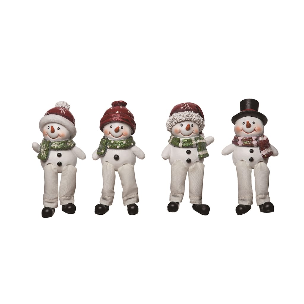 Transpac Resin Snowman Shelf sitter Figurine Set of 4 Christmas Home Decorations