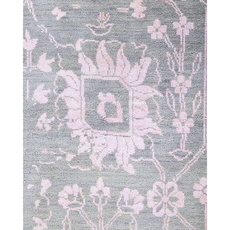 Ikat One-of-a-Kind Hand-Knotted Area Rug, Gray - 9' 1" x 12' 1"