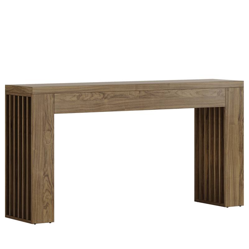 59" Farmhouse Console Table with Vertical Slat Legs for Hallway