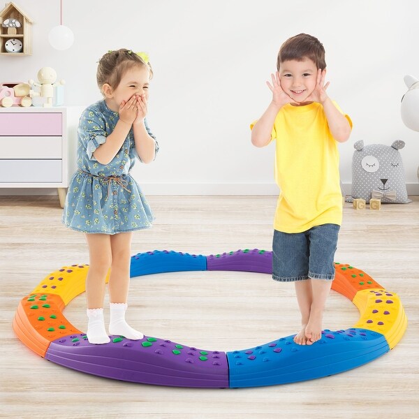 Colorful Kids Wavy Balance Beam with Textured Surface and