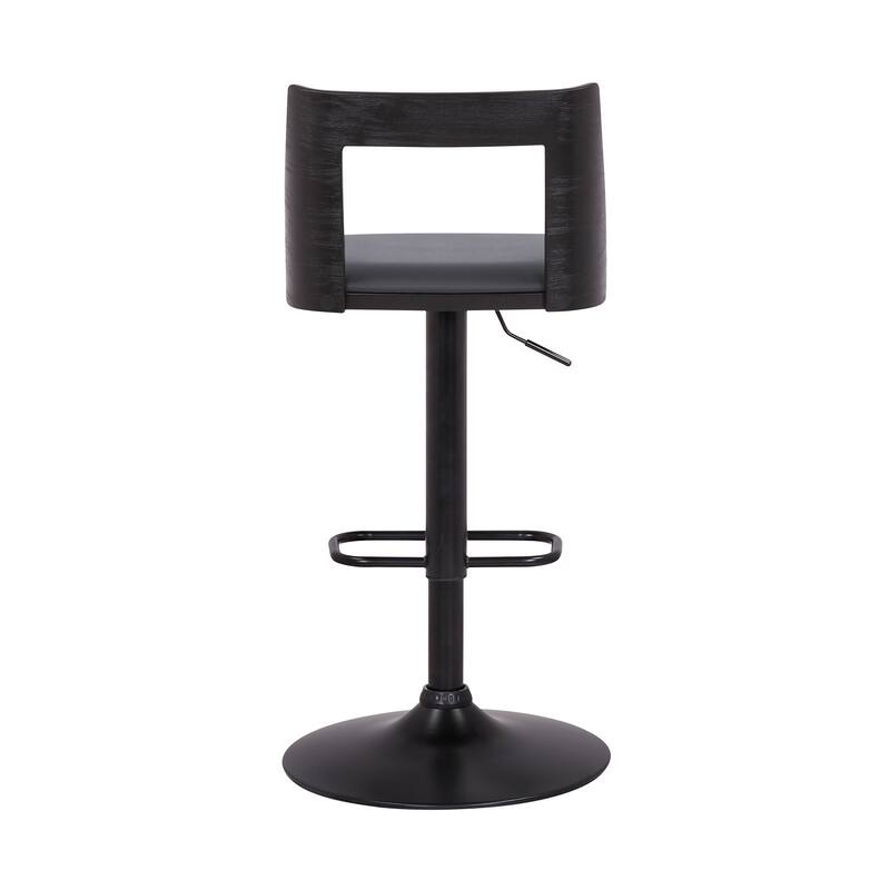 Milan Black or Gray Upholstered Adjustable Height Bar Stool