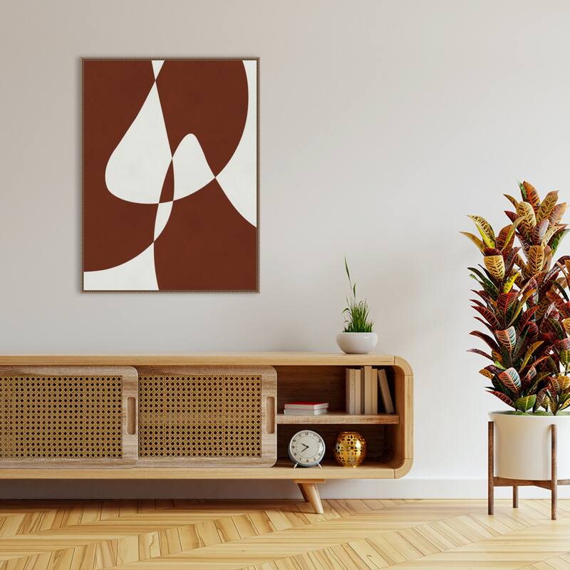 Brown Expressionism 1 by Vitor Costa Framed Canvas Wall Art Print