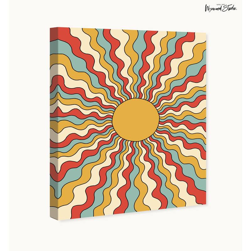 Wynwood Studio Canvas Abstract Energetic Sun Yellow Modern & Contemporary Wall Art Canvas Print