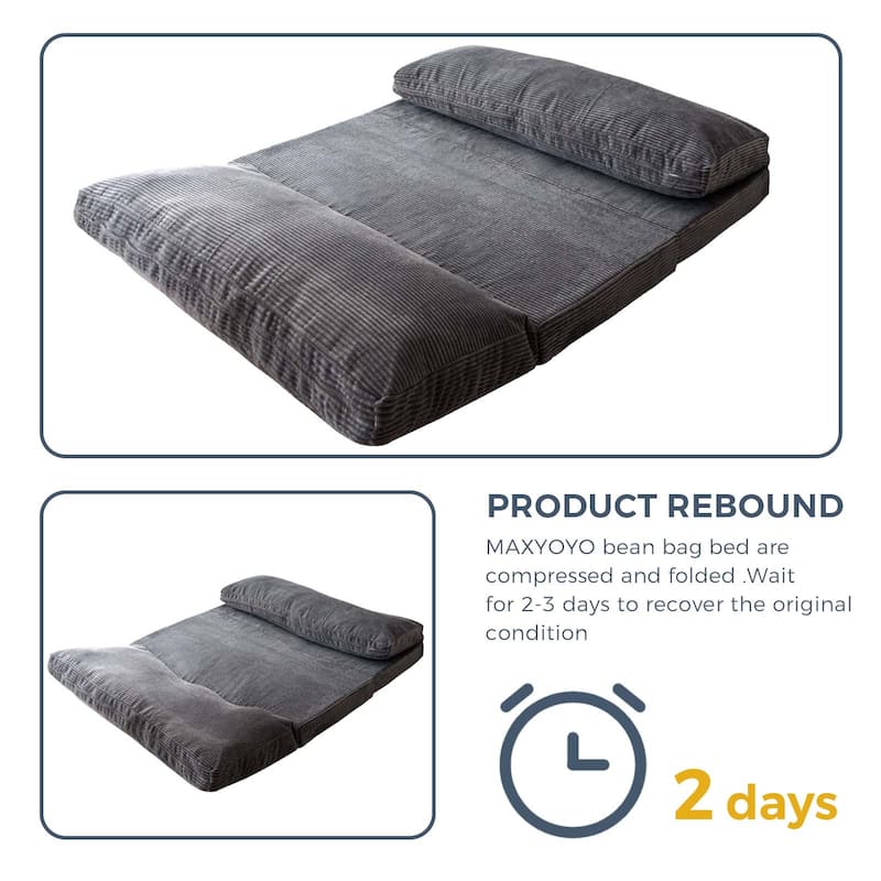 Corduroy Bean Bag Folding Sofa Bed