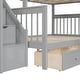 preview thumbnail 11 of 14, L-Shaped Twin over Full Bunk Bed With 3 Drawers,Ladder and Staircase for family