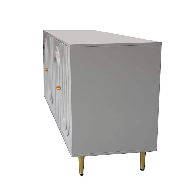 Wood Cabinet with Glass Sliding Doors Display Storage Cabinet