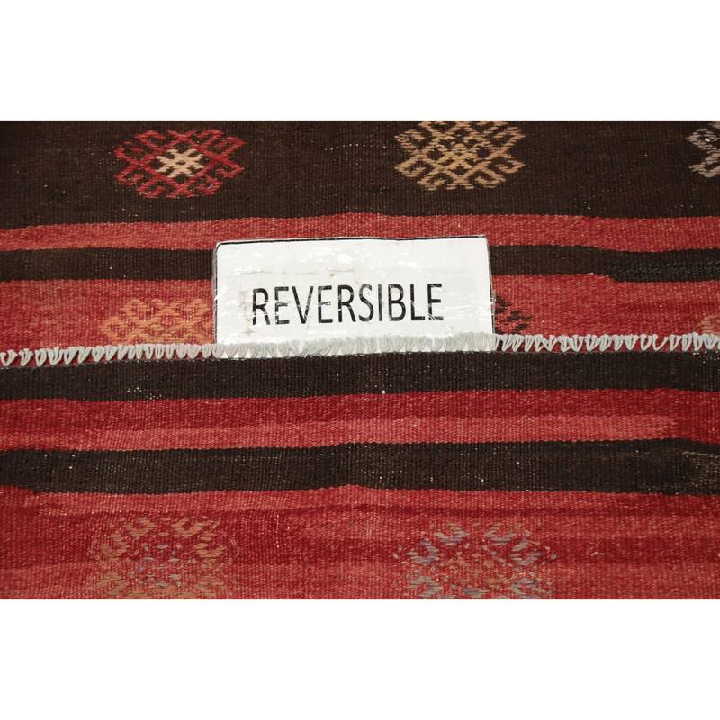 Hand Woven Oriental 100% Wool Carpet Southwestern Tribal Multi-Colored Kilim Area Rug - 9' 9'' X 5' 11''
