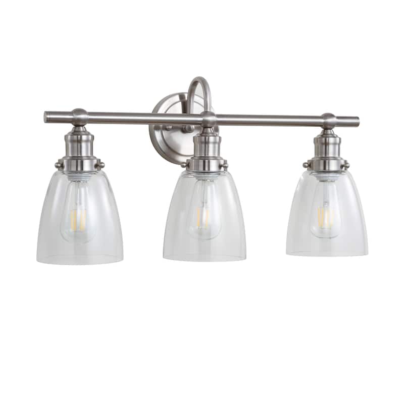 SAFAVIEH Lighting Dunes 3-light Brush Nickel LED Sconce - 23.5"x6.8"x11.8"