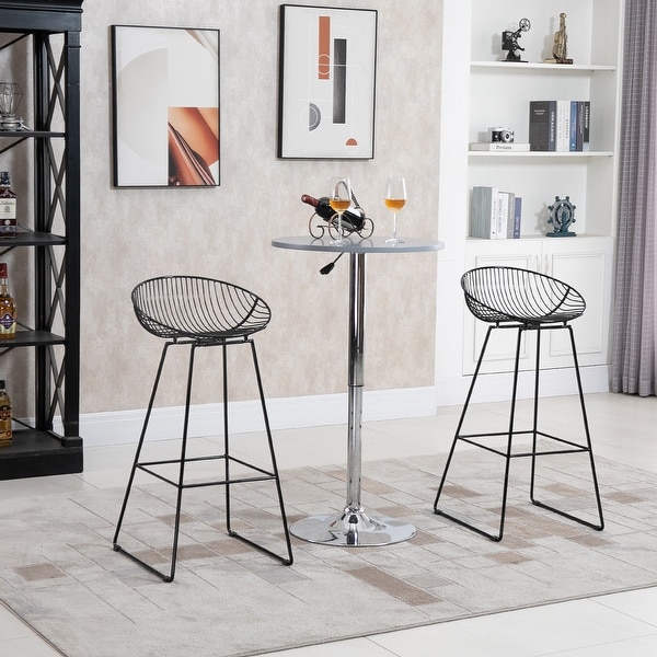 HOMCOM Modern Style Bar Stools Set of 2 Bar Height Chairs for