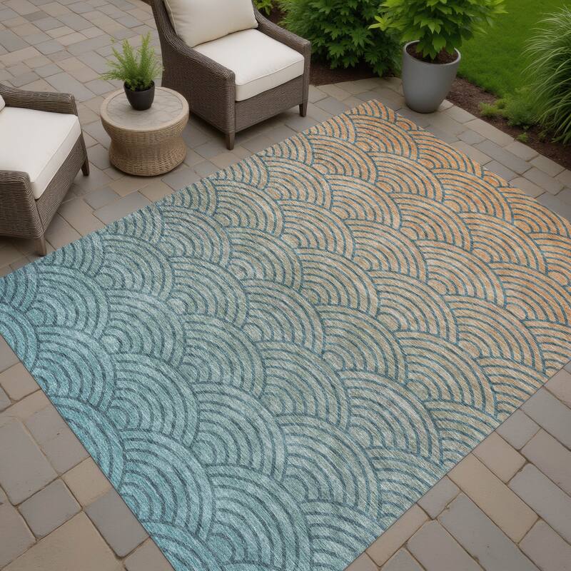 Machine Washable Indoor/ Outdoor Contemporary Poppy Chantille Rug