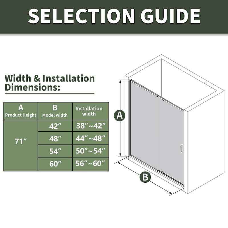 Modland 42'' / 48''W x 71''H Auto-Rise Pivot Shower Door - Rain Pattern 6mm Glass, 4" Adjustable, Space-Saving Frame