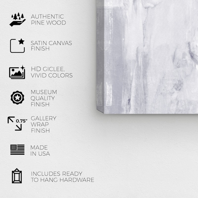 Wynwood Studio Canvas Abstract Concrete and Lavender White and Light Gray Modern & Contemporary Wall Art Canvas Print