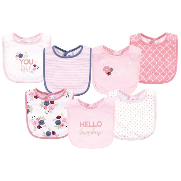 slide 1 of 1, Little Treasure Baby Girl Cotton Bibs, Hello Sunshine, One Size - Hello Sunshine - One Size One Size - Hello Sunshine