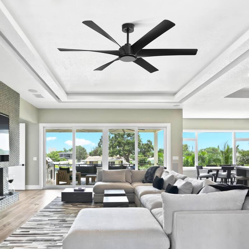 65-in Indoor Large Ceiling Fan with Remote without Light (6-Blade)