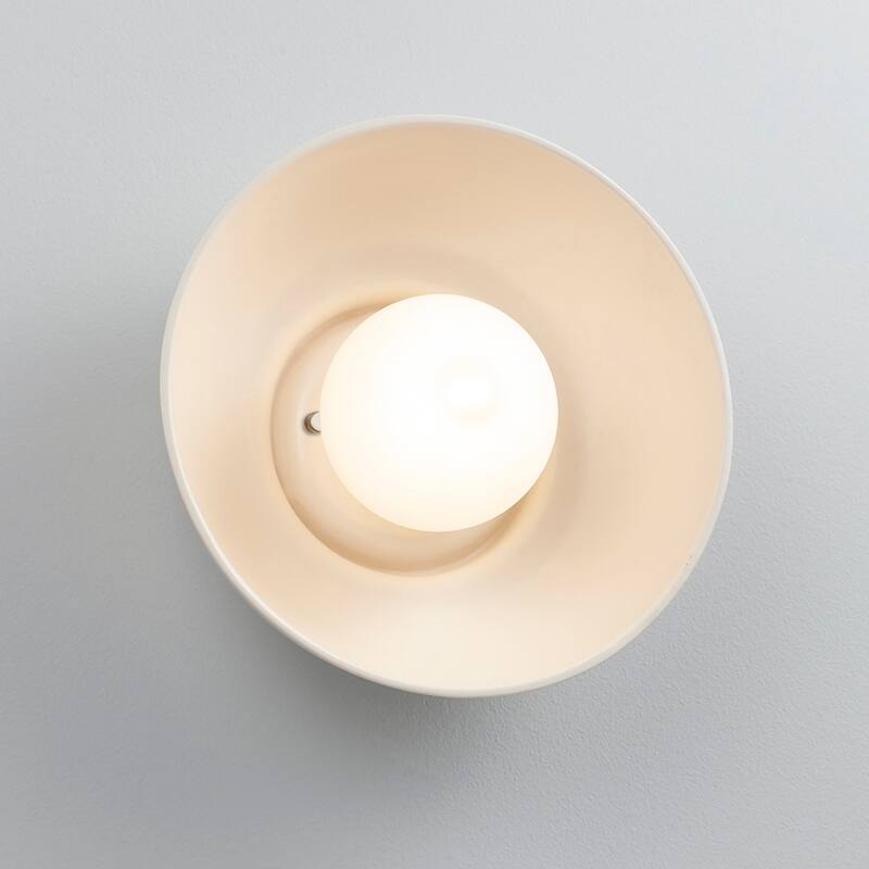 Justice Design Group Ceramic Coupe Wall Sconce - Matte White/Carbon Matte Black