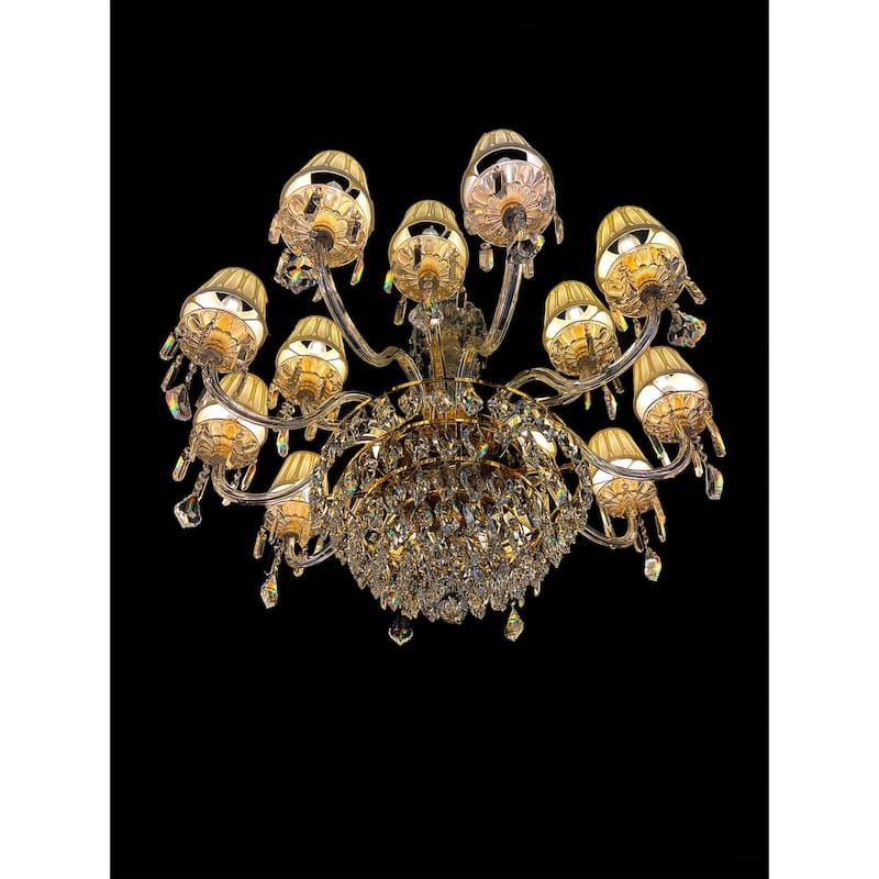 Vintage Crystal Chandelier Gold Pendant Chandelier 19 Lights