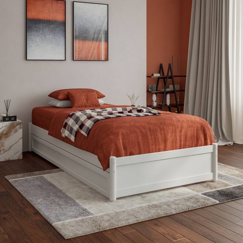 Barcelona Panel Platform Bed with Twin XL Trundle