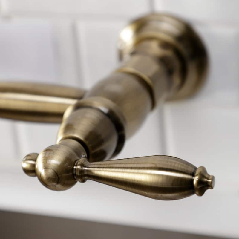 Kingston Brass Heritage 1.8 GPM Wall Mounted Widespread Bridge Pull