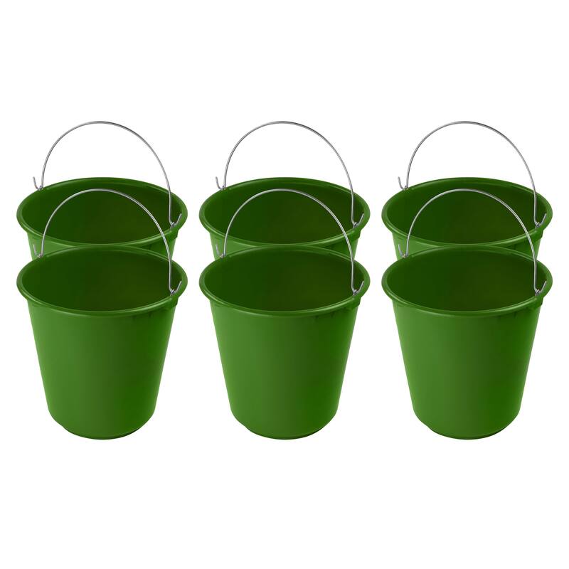 Plastic Pail with Handle 11.5 Quart (2.8 Gallon Bucket)