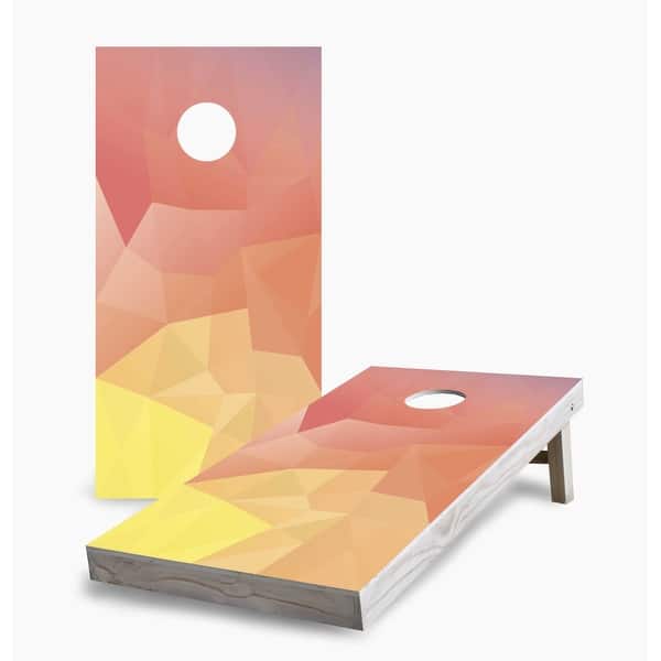 slide 2 of 7, Sunrise Mosaic Cornhole Game (Choose Wraps or Boards) 2x4 Boards (24" x 48") - Include ALL Accessories