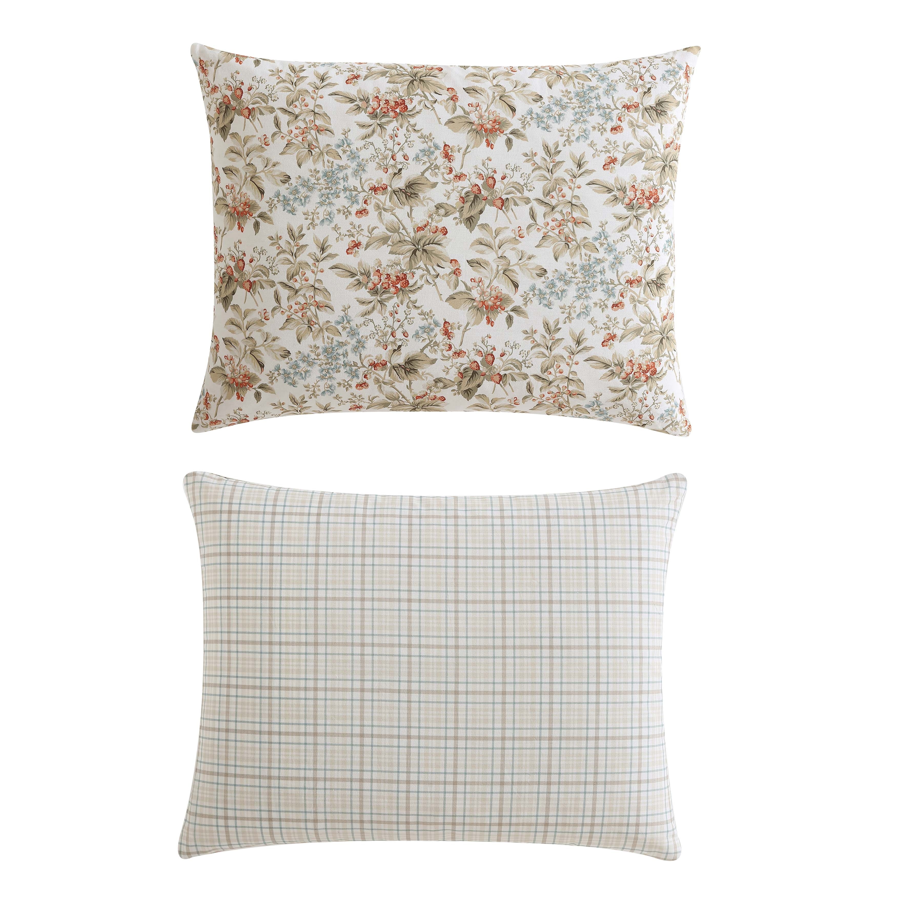 Laura Ashley Bramble Floral Cotton Reversible Comforter Set - Bed Bath &  Beyond - 37169635