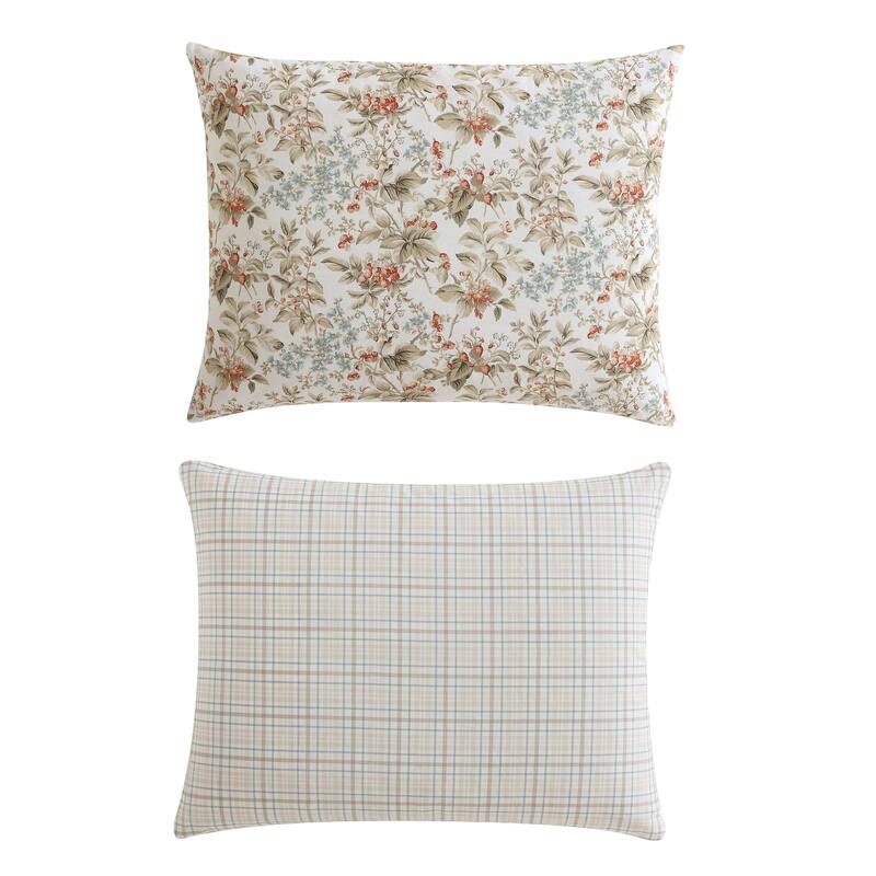 Laura Ashley Bramble Floral Cotton Reversible Comforter Set