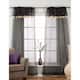 Black Rod Pocket w/ attached Beaded Valance Sheer Tissue Curtains ...