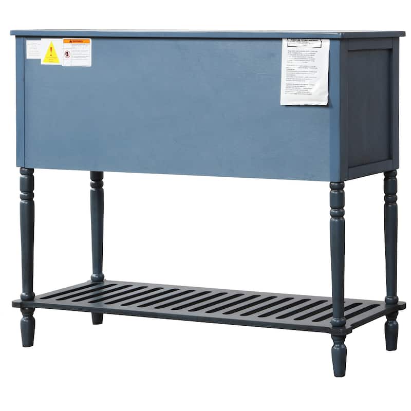 Farmhouse Storage Cabinet with Bottom Shelf and Two Drawers for Living Room