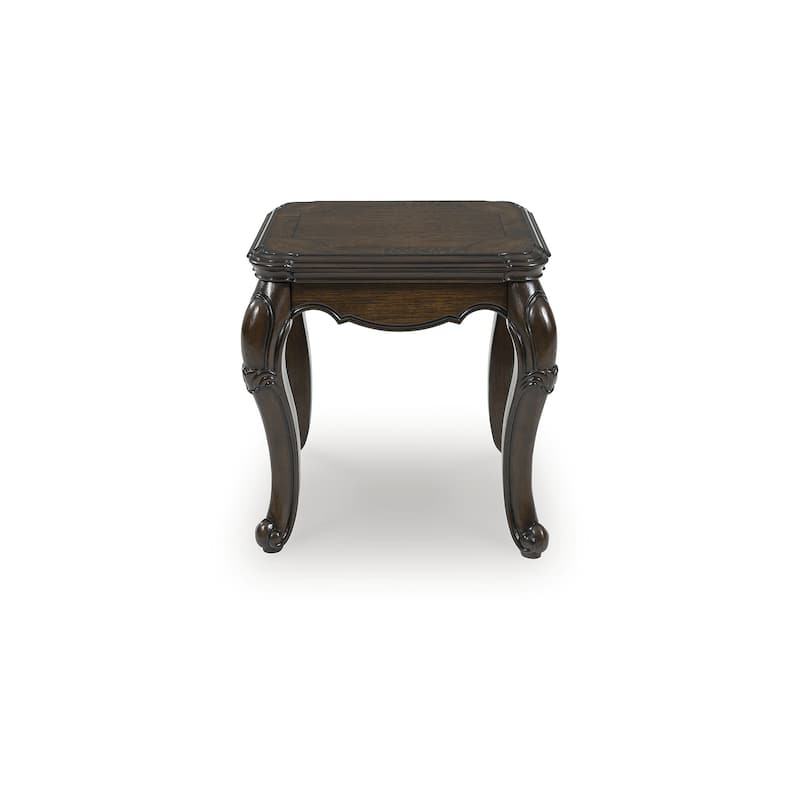 Signature Design by Ashley Maylee Dark Brown End Table - 25" W x 23" D x 24" H