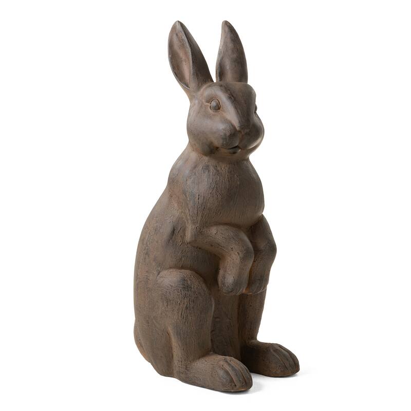 Glitzhome MgO Standing Rabbit Bunny Garden Yard Statue Indoor Figurines