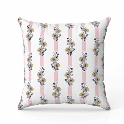Floral Luminosity Faux Suede Reversible Throw Pillow White and Red