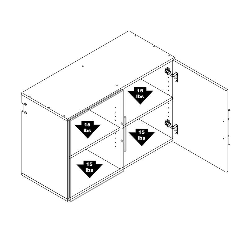 Prepac HangUps Upper Storage Cabinet - Elegant and Spacious Wall Cabinets to Maximize Your Storage, 36 in Size