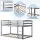 preview thumbnail 30 of 38, Costway Twin over Twin Low Bunk Bed with Guardrails Integrated Ladder - See Details