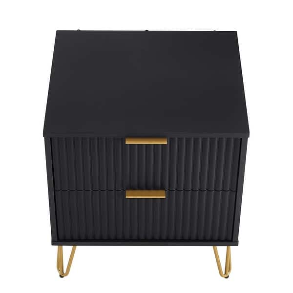 Manhattan Comfort2-Piece DUMBO Modern Standard 3-Drawer Dresser and DUMBO Modern 2.0 Nightstand in Midnight Blue Manhattan Comfort2-Piece DUMBO Modern Standard 3-Drawer Dresser and DUMBO Modern 2.0 Nightstand in Midnight Blue
