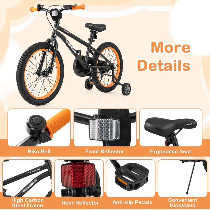Costway 14/16/18-Inch Kid’s Bike for 4-7 Years Old with Adjustable - See Details