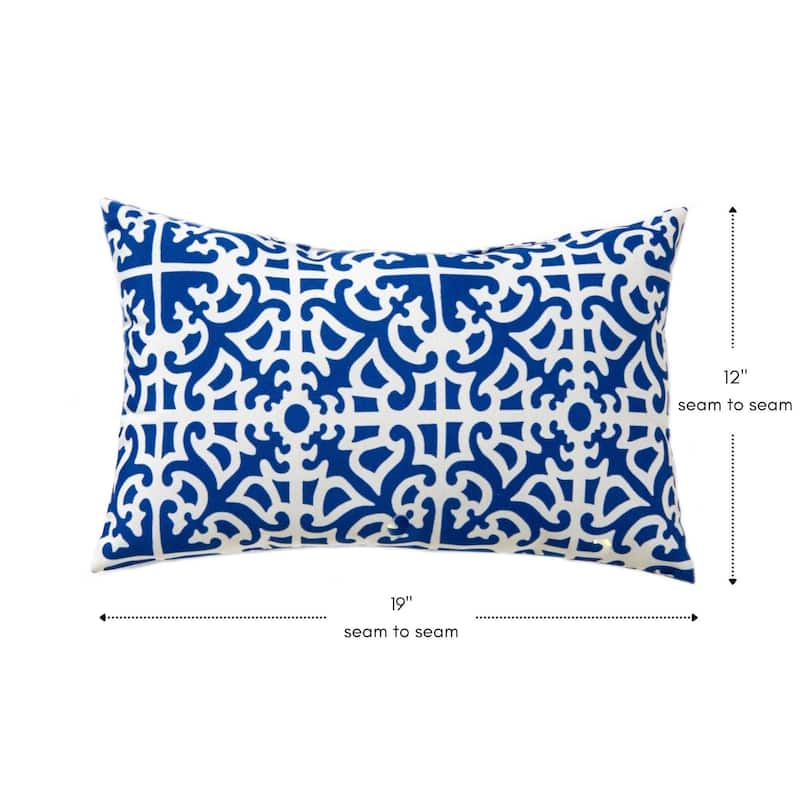 Indigo19x12-inch Rectangular Outdoor Indigo Accent Pillows (Set of 2)