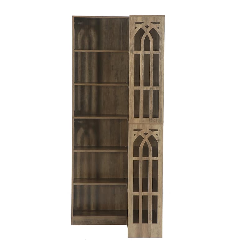 6-Tier Corner Shelf, 75.2" Tall Corner Bookshelf and Bookcase