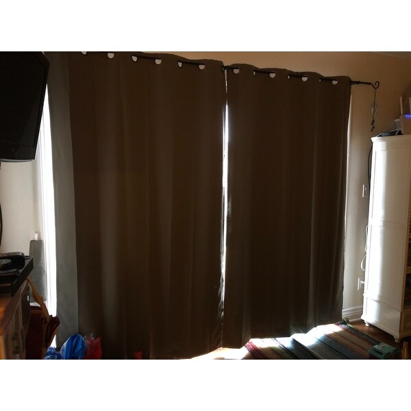 Black Antique Brass Grommet Top Thermal Insulated Blackout Curtain