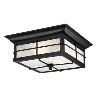 Westinghouse Orwell Two-Light Outdoor Flush-Mount Fixture, Seeded Glass
