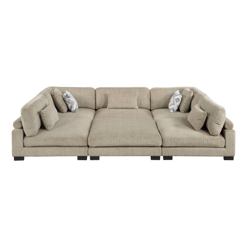 Abbeville Microfiber 6-Piece Modular Sectional with Ottoman