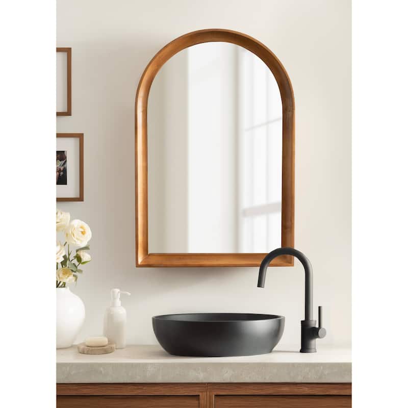 Kate and Laurel Hatherleigh Arch Mirror Vanity Cabinet - 20x6x30