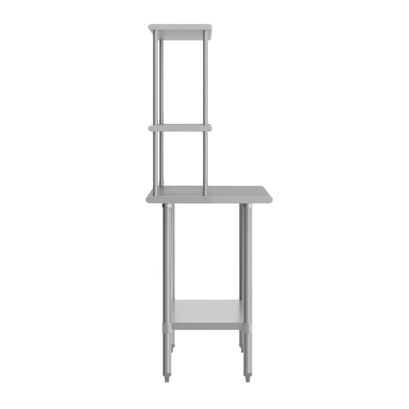 Commercial Stainless Steel Worktable with 2 Overshelves and 1 Undershef