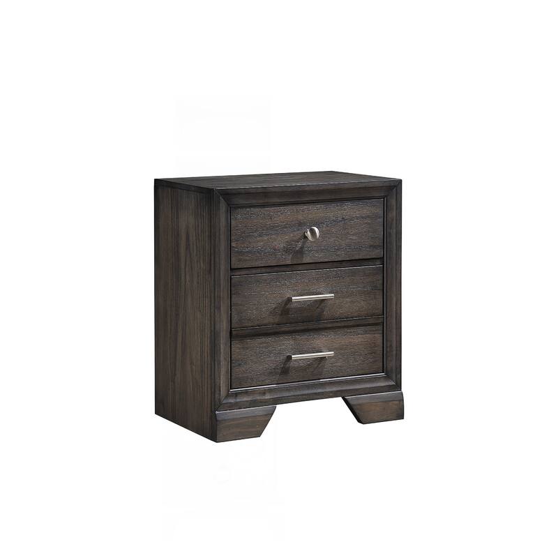 Charming Wooden Nightstand with Metal Knobs and Multiple Drawers for Bedroom