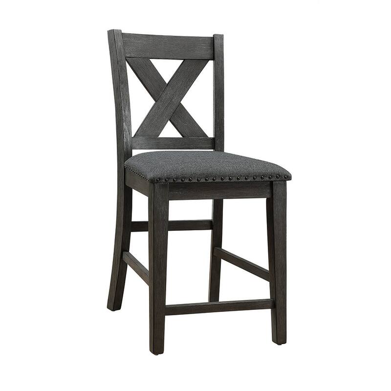 5 Piece Counter Height Dining Table Set, Wooden Kitchen Dining Table Set, Breakfast Table with 3-Tier Shelf & 4 Chairs