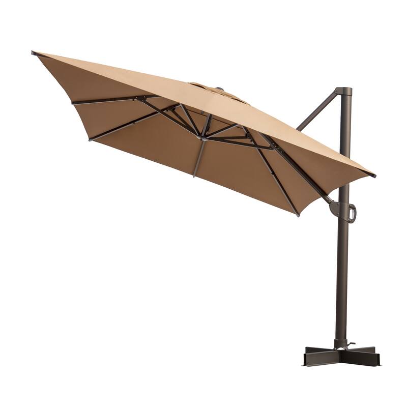 10x12.5 FT Outdoor Patio Cantilever Umbrella 360 Degree Rotation
