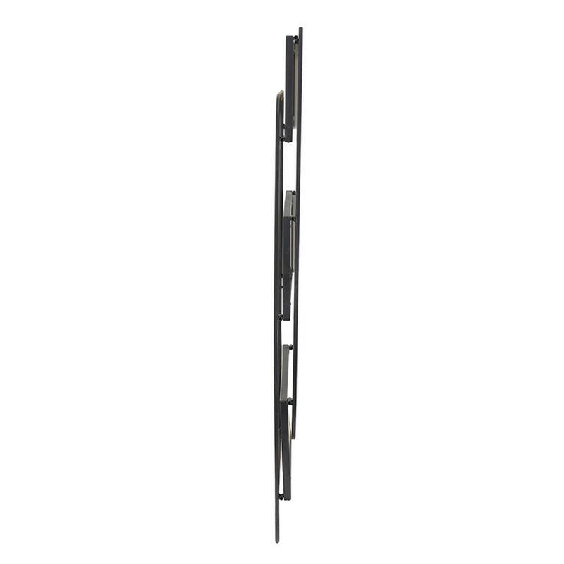 32 Inch Shelving Unit, Black Curved Iron Frame, Three Fir Wood Shelves