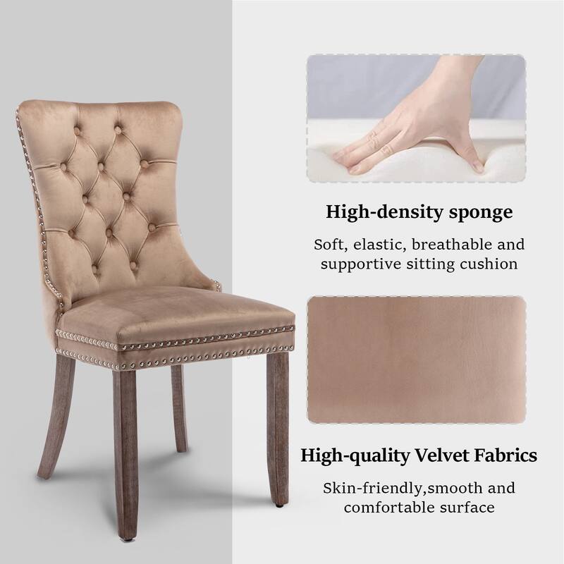Modern Tufted Velvet Side Dining Chairs (Set of 4)