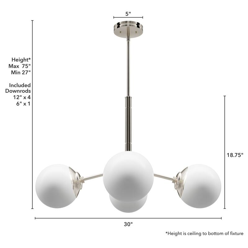 Hunter Hepburn Chandelier - Dining Room, Entry - Retro/Minimalistic, Sputnik